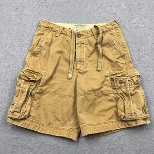 Abercrombie & Fitch Shorts Men's 33 Beige Adirondacks Heavy Cargo Distressed Y2K
